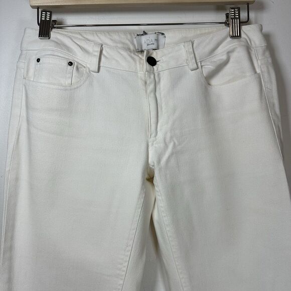Adam Lippes White Straight Leg Jeans Woman’s 4 GUC Button Pockets - Picture 6 of 16